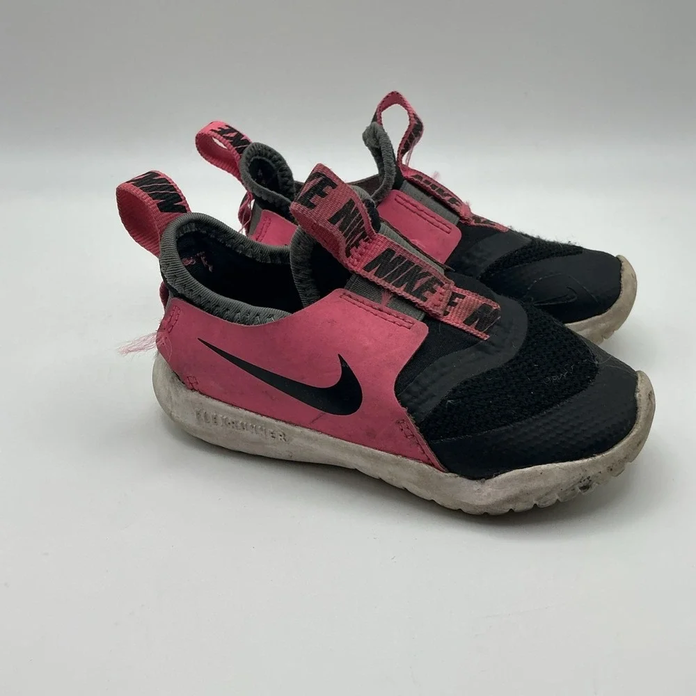 Toddler Girls 7c Nike Flex Runner Slip On Pink Black AT4665-603